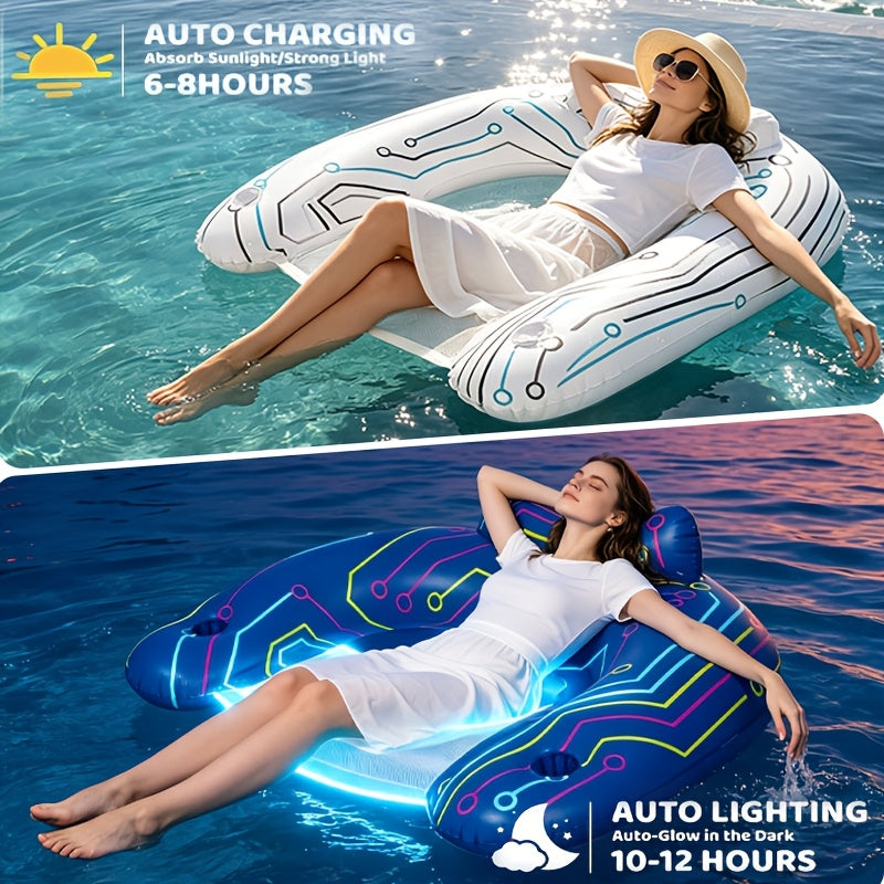 2-Pack Adult Pool Floats, Pool Floats with Two Cup Holders And Handles, Inflatable Pool Float Chairs, Lake Floats Applicable to Swimming Pool Party Summer Lake Water Fun - Multicolor