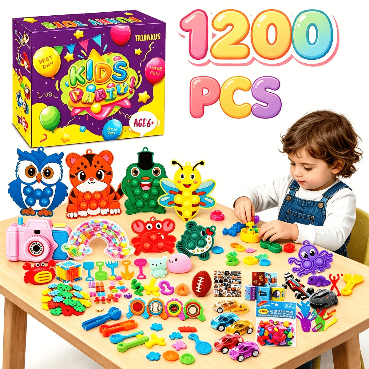 1000/1200pcs Kids Party Favor Bags, Multi-Item Fidget Toy Pack, Gift Bag Fillers, Bulk Classroom Prize Toys, Popular Fidget Spinner Toys, Bulk Piñata Fillers, Student Rewards, Sensory Toys, Soft Toys, Affordable Items, Carnival, Birthday Gifts