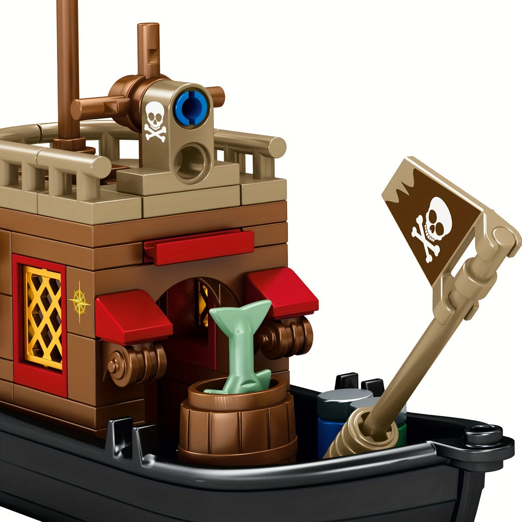 Pirate Ship Set Pirate's Wharf Supply Center Building Brick Toy, 573 Pcs