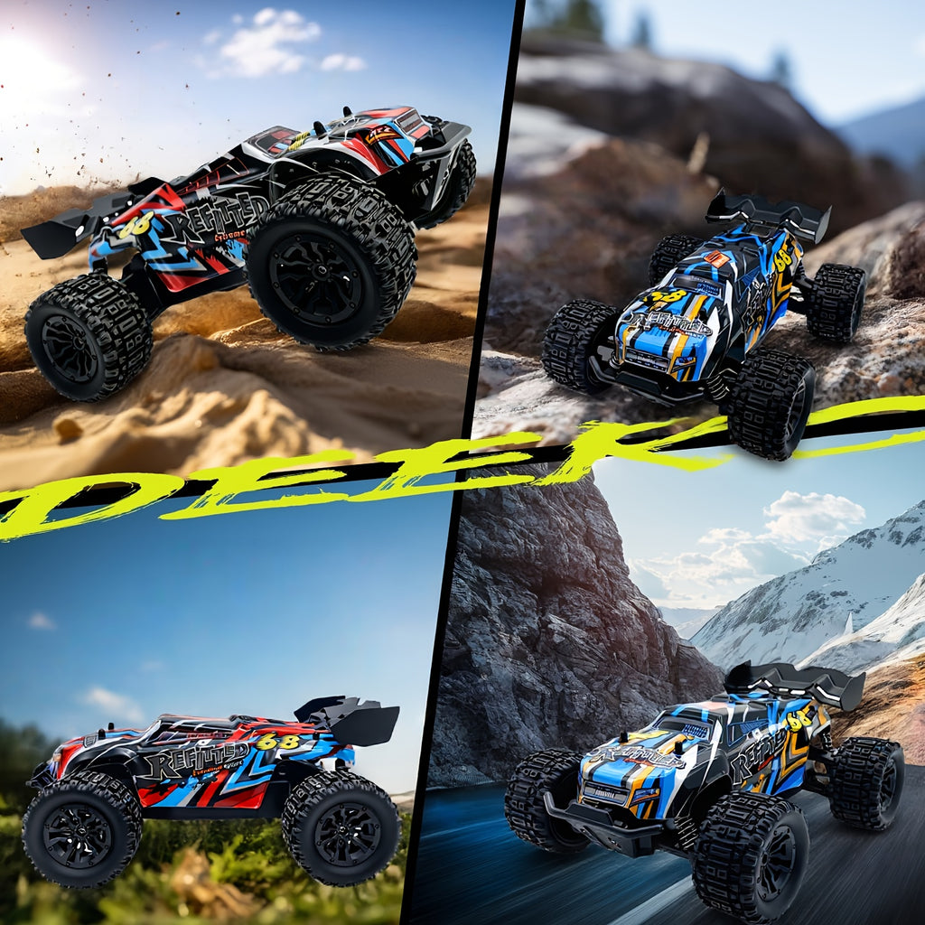 1:18 Scale High-Speed Remote Control Car, Top Speed Reaching 35+ Km/H, All-Terrain RC Vehicle, 4WD Off-Road Remote Control Truck, 2.4 Ghz Wireless Remote Control Car, Remote Control Off-Roader, Hobby-Grade RC Racing Car, Fast Remote Crawler