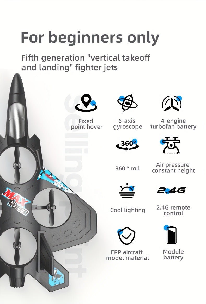 1pc Rechargeable Drone - Airplanes & Jets with Height Hold, Remote Control, Ideal for Beginner, Indoor And Outdoor Toy Gift