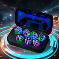 Light Up DND Dice Set with -Rechargeable Charging Case,LED DICE,D20, D12, D10, D100, D8, D6, D4 Polyhedral Dice for RPG Tabletop Games, Clear Numbers, Compatible with DND, Tabletop RPGs, Unique Dice, DND Props, Ideal Christmas, Halloween,Valentines