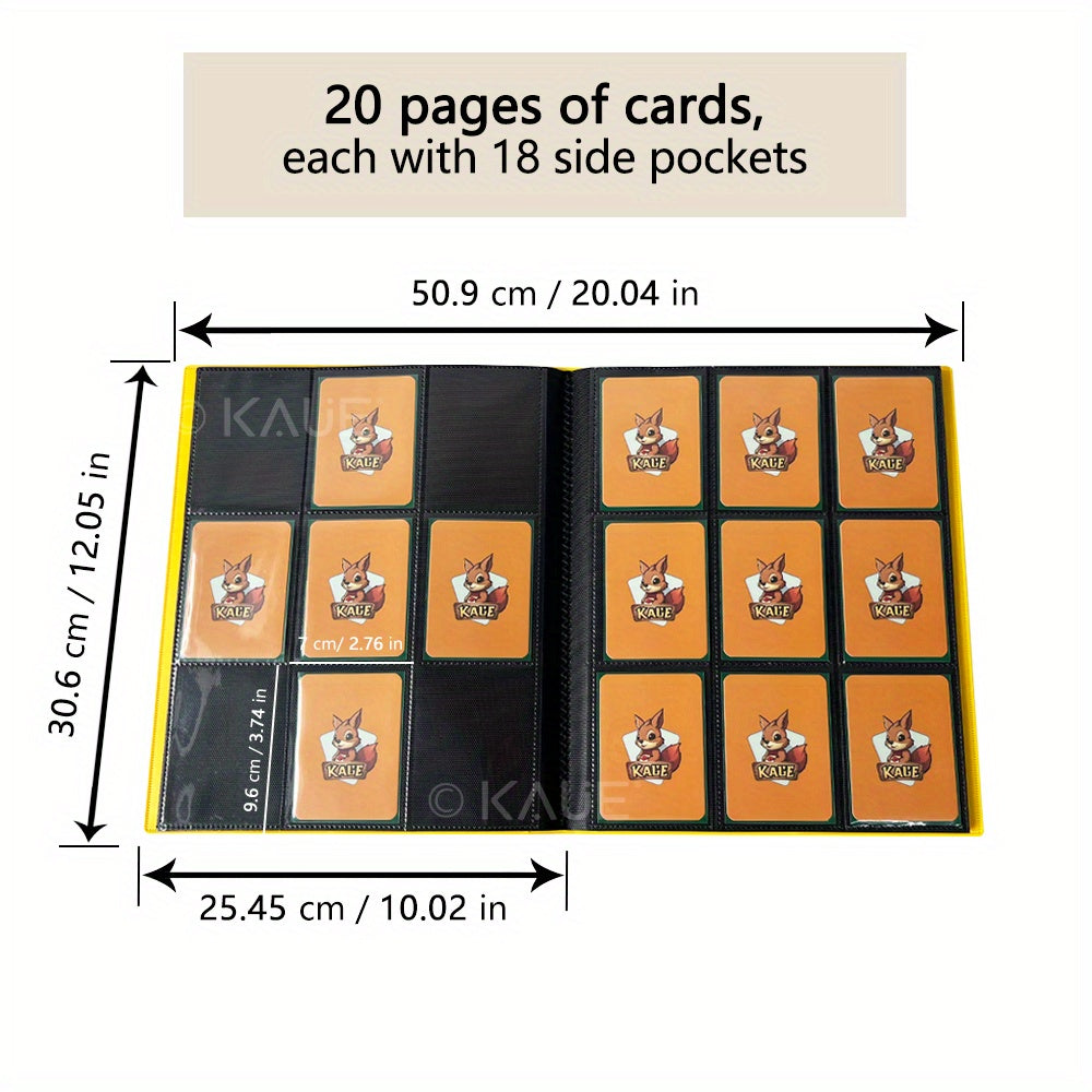 Premium 360-slot Game And Sports Card Album with Secure Binding - Durable PP Material, A Must-have for Collectors, 9-pocket TCG Trading Card Album Holder, Standard Card 360 Side-loading Pocket Card Album Holder, Double-sided 9-pocket Side-loading