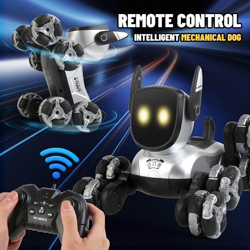 Rechargeable Electronic Interactive Intelligent Robot Dog, Remote Control Stunt Robot Toys with Remote Control, Music, Action Show for Boys And Girls Birthday Gifts And Christmas, Halloween Gifts.
