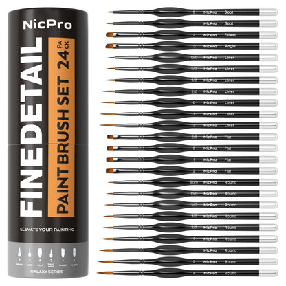 16/24pcs Small Detail Paint Brush Set, Professional Miniature Painting Kit Fine Detail Brushes - Come With Holder & Bag - Perfect Gift For Artist-Great Gift