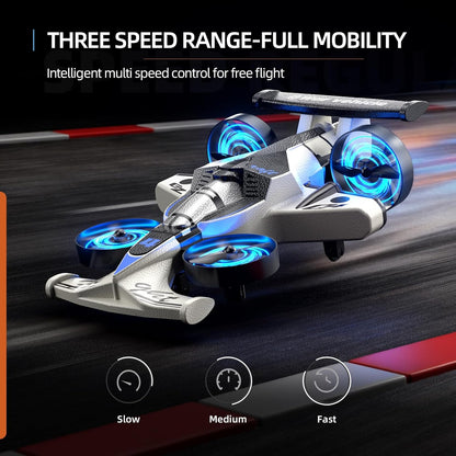 [Ideal Gift] Racing Car And Drone Combination, Remote-Controlled Flying Car, Foam Material. Features Include One-Key Takeoff, Stable Hovering, Racing Mode, And 360 ° Aerial Flips. An Ideal And Fun Birthday Gift