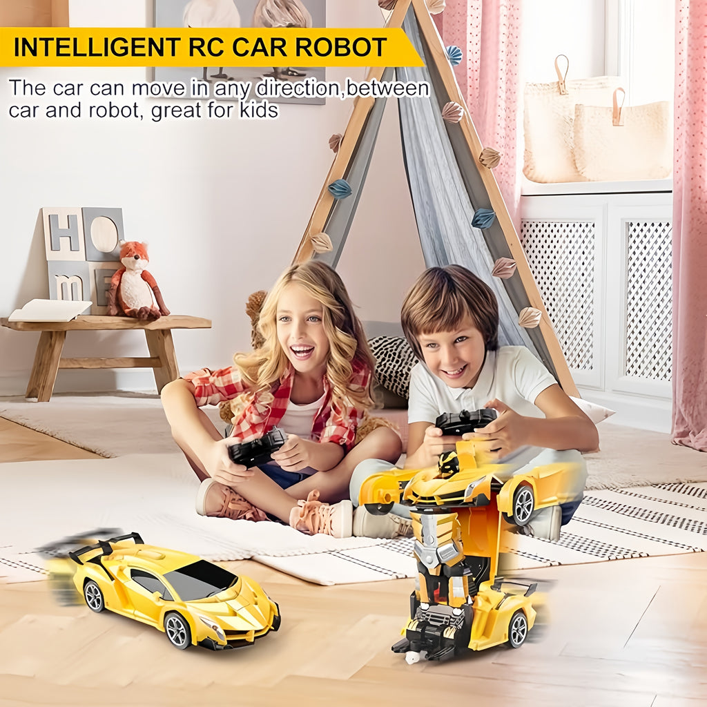 [Gift For Kids] Transforming RC Stunt Car, 360 Degree Drift Robot With Lights, Gift For Kids