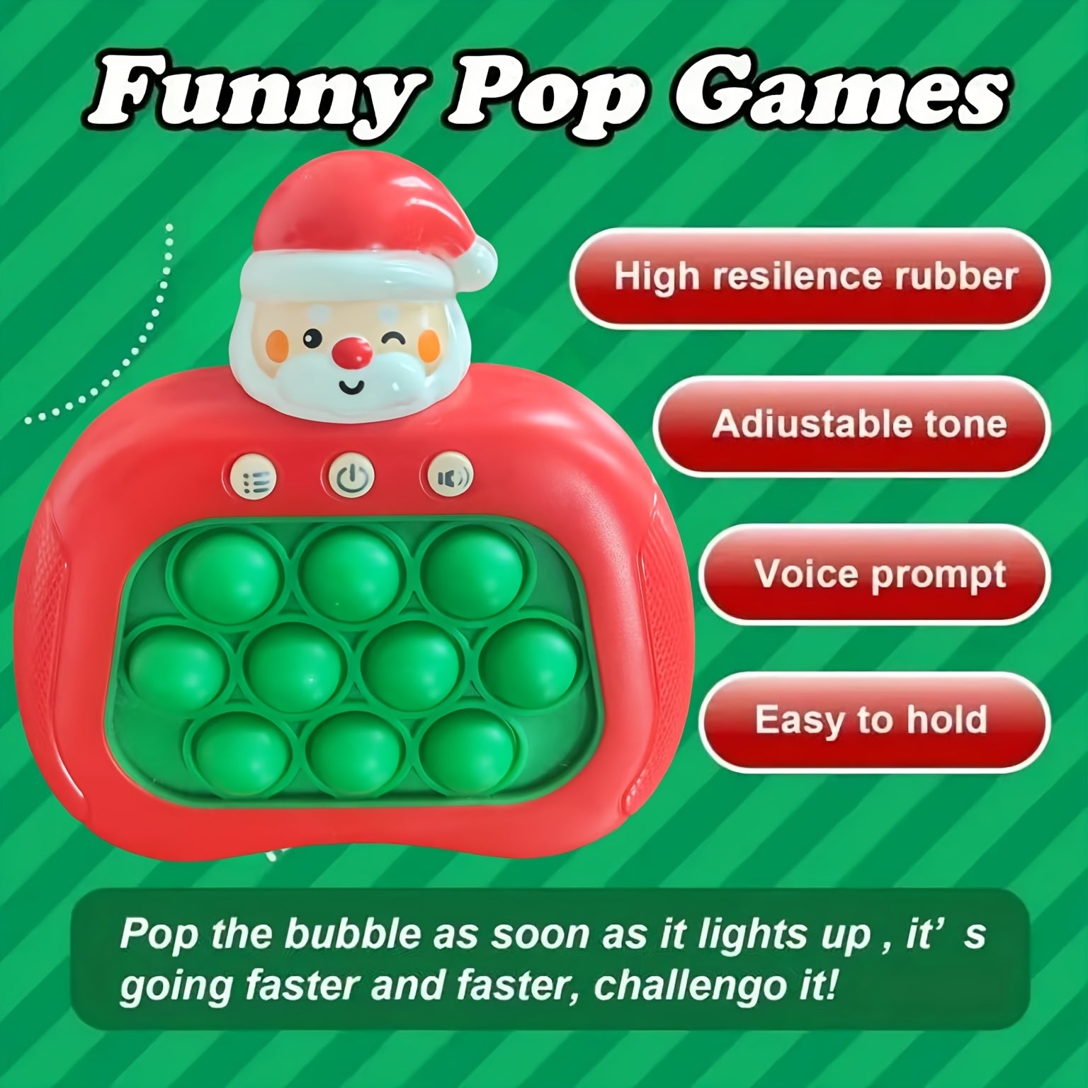 Christmas And Halloween Gifts Kids' Interactive Pop-Up Brain Games - Fun Animal-Shaped Memory Training Toy To Boost Focus, Logic, And Relax, Durable Plastic Material In Red, Green, White, And Pink, Fun Brain Game
