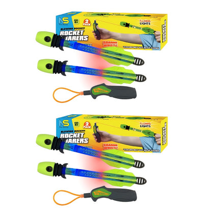 1/2Set LED Rocket Launcher, High-Flying Elastic Foam Rocket Launcher Toy for Kids - Soars Up to 250 Feet, Flashing LED Light in Flight, Slingshot Ejection Toy, Outdoor Fun Game in Night, Birthday Gifts for Kids