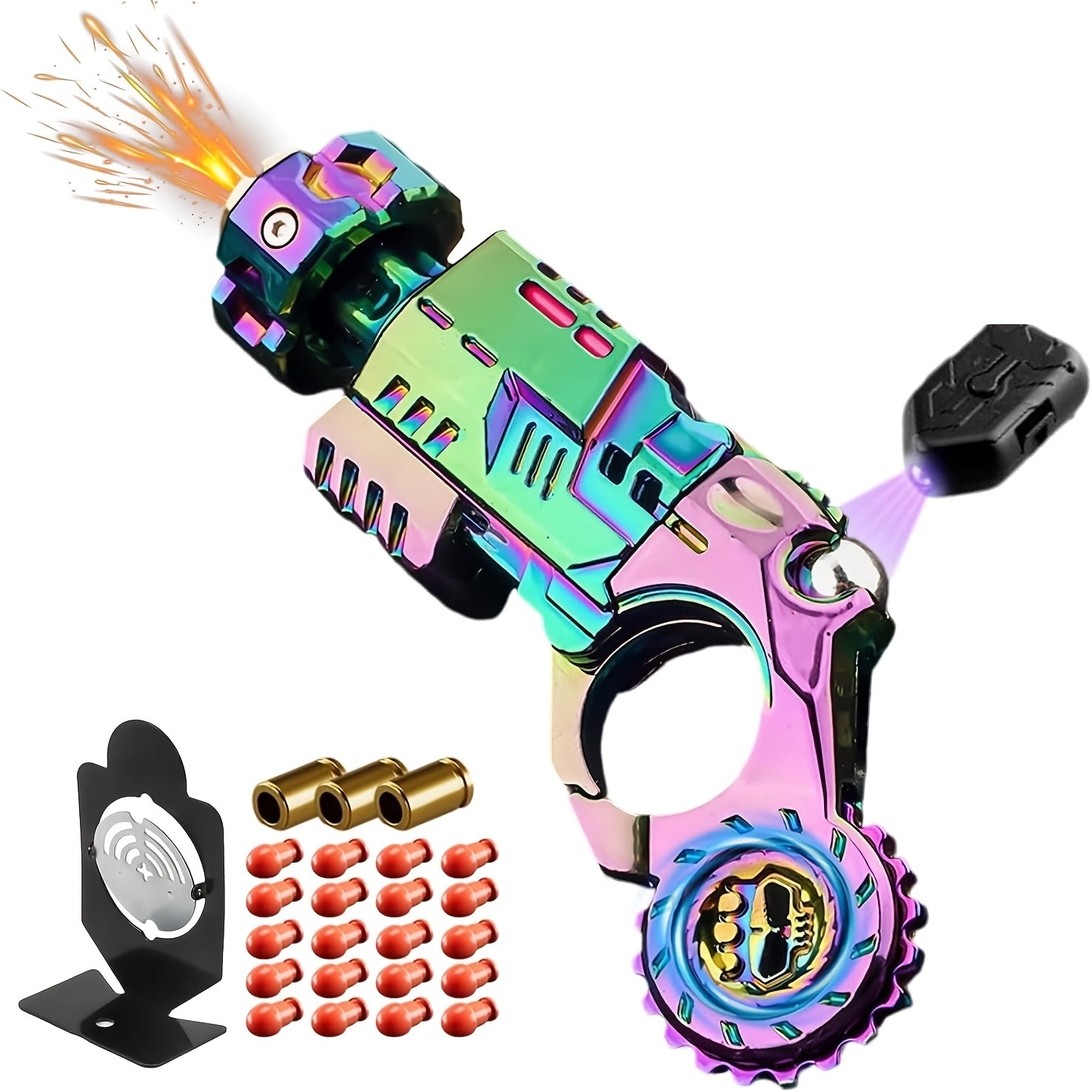 COSSIFY Brand Premium Quality 26pcs Set Alloy Stress Relief Toys Adult Gun: Stress-Relieving EDC Spinner, Cool Stress-Relief Ring, Enhances Focus Ideal For Office, Gaming, Travel Perfect Choice For Adult Gifts, Holiday Gifts, Men'S Gifts