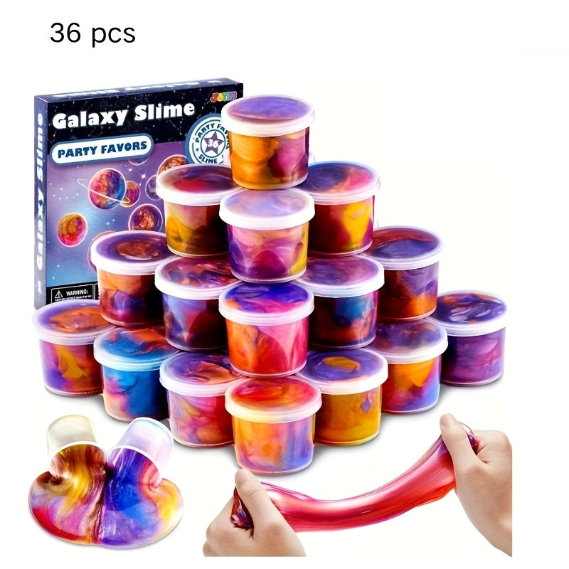[Christmas Gifts] 36 Pack Galaxy Slime Party Favors For Kids Slime Cup Bulk Stretchy & Non-Sticky, Classroom Reward For Girls Boys Christmas Gifts For Kids Toys For Boys Easter Basket Stuffers, Perfect Christmas Gifts, For Christmas Party And Christmas To