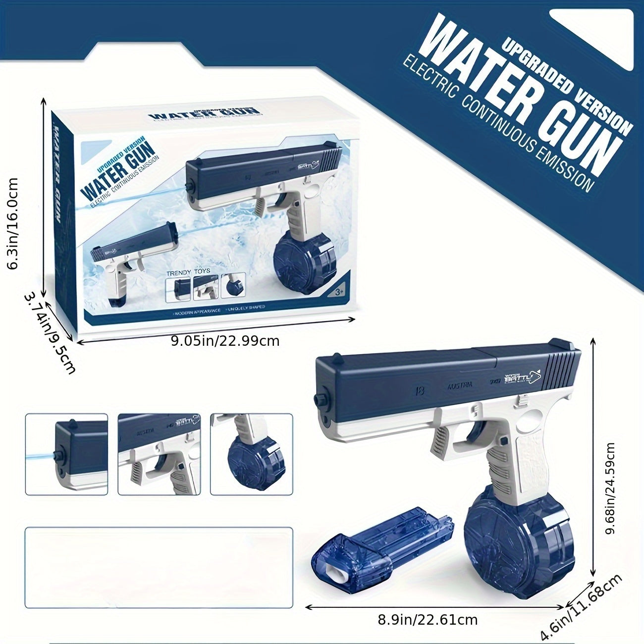 Pink/blue High-capacity Automatic Water Gun - A Long-range, Durable Toy with Dual Magazines And An Ergonomic Grip, Perfect for Summer Swimming Pools And Outdoor Entertainment, A Toy Gun