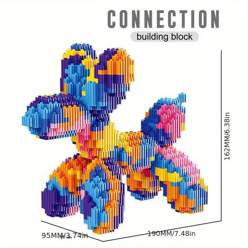 Creative Balloon Dog Building Blocks Set - Interlocking Building Blocks, Home Decor, Great for Holiday Gifts