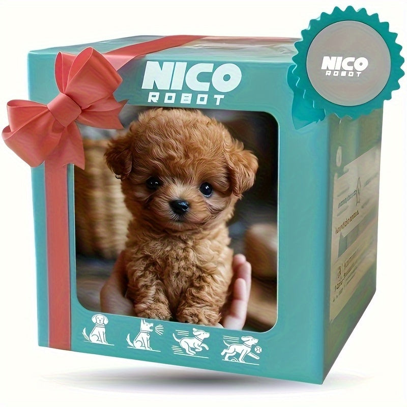 2026 New Realistic Brown Robot Puppy - Lifelike Puppy Toy, Walks/Barks/Wags Tail, Super Cute Plush AI Interactive Pet, Batteries Not Included - Best for Birthday, Halloween & Christmas Gifts