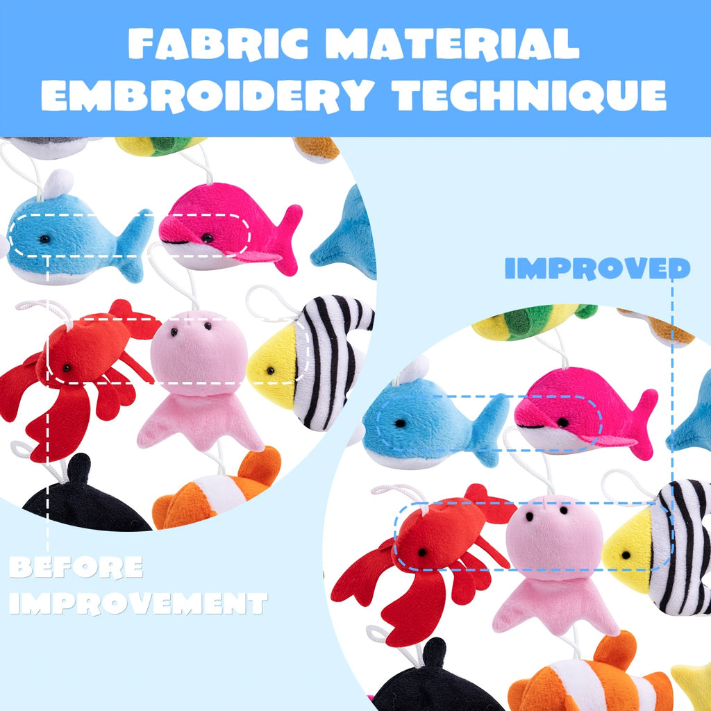 24pcs Sea Animal Plush Toys, Birthday for party Supplies, Stuffed Sea Animal Bulk for Party Favors, Plush Figures, Basket Stuff, Pinata Fillers, Goodie Bag Fillers, Christmas for party Supplies Pack, Easter Theme for party Favor, Classroom Prizes