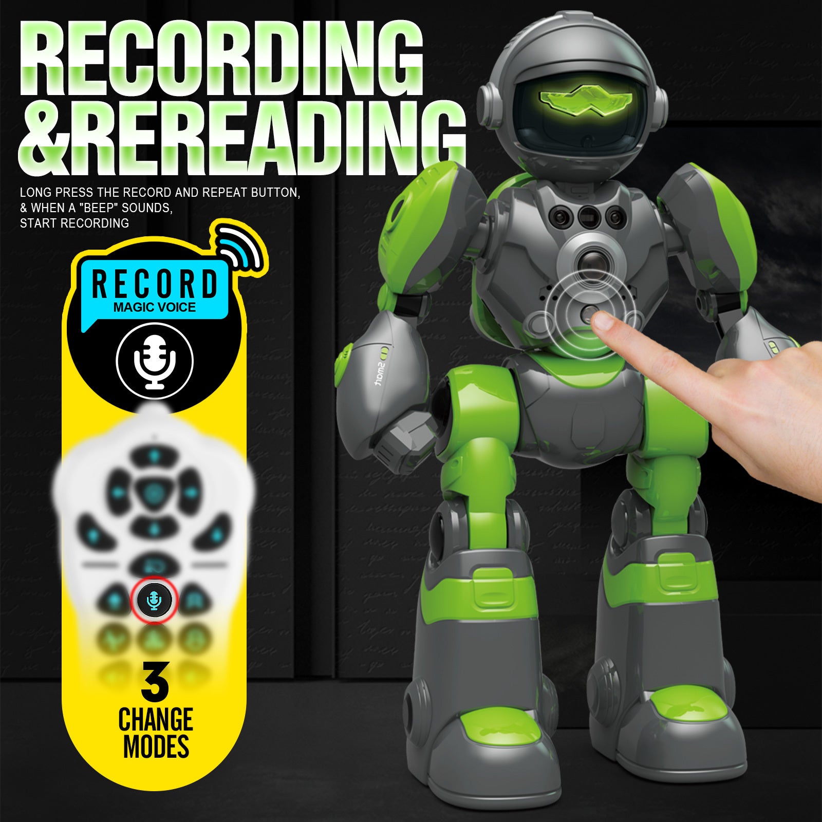 Voice Control Robot Remote Control Robo Toys Infrared RC Robots with Gesture Control LED and Voice Interactive Intelligent Warriors as Gift for Kids