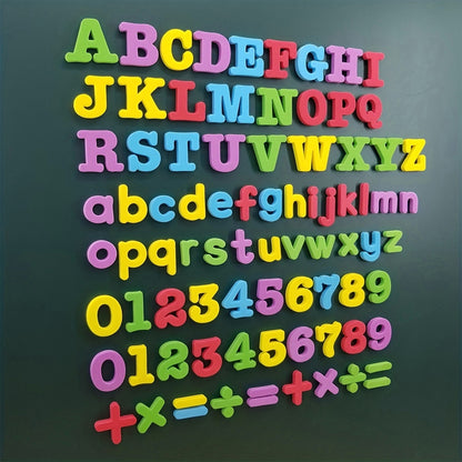 [Christmas, Halloween] 79pcs Magnetic Colorful Alphabet Numbers Set, Educational Spelling & Counting, Learning Toys Gifts For Kids (Christmas, Halloween) - Random Color