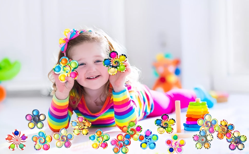 [32 Pack Fidget Spinners] FRSHALOUIS Sensory Fidget Spinner Toys - 32 Pack of Press Sensory Fidget Spinners for Children And Adults, Anxiety Relief Toys, Party Favors for Boys And Girls, Birthday And Christmas Goodie Bag Fillers, Classroom Rewards