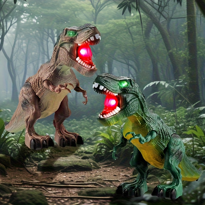 3pcs Electric Dinosaur Toy with Sound Light and Walking Effect, Boy Children's Toy Gift, Suitable for Children Aged 3 4 5 6 7, Interactive Movable Dinosaur Toy Set