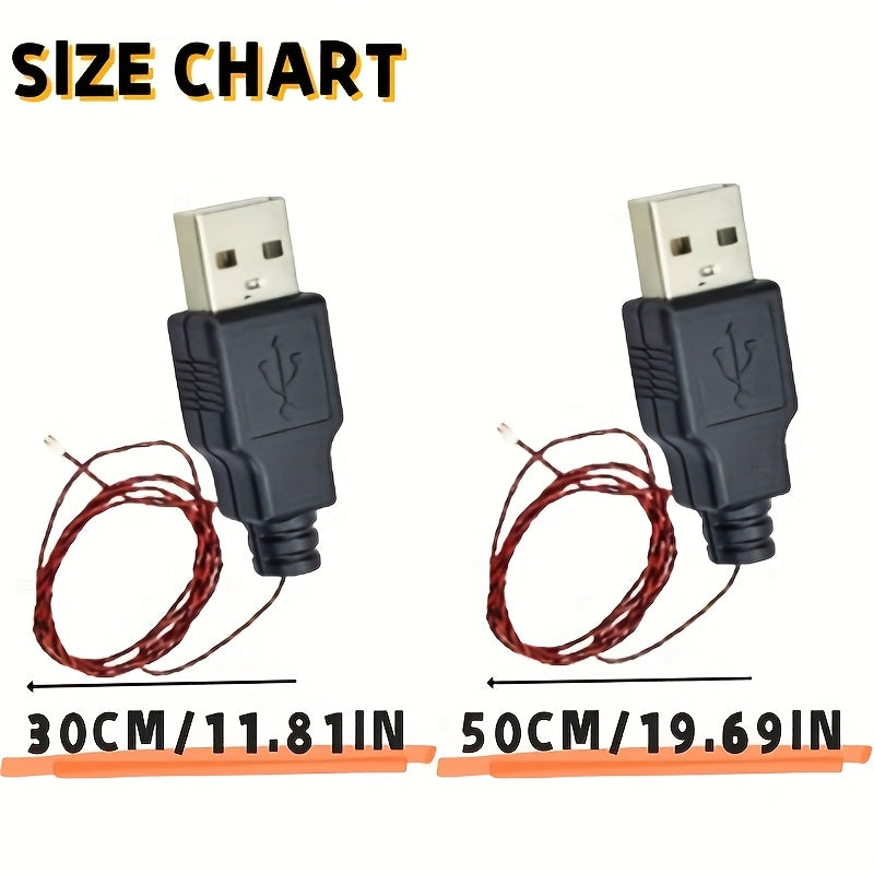 LYBMTWF 11.81/19.69inch USB Cable for Do-It-Yourself, Illuminate Your Bricks, Energizing The Lighting