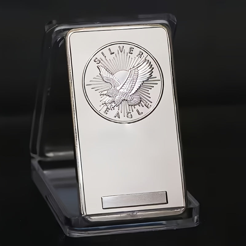 1oz 99% Pure Silvery Eagle Statue - New Design, Sealed Packaging, High-quality Finish, Durable Anti-corrosion Metal, Homemade Jewelry Making, Home Decoration, Craft Material, Collectible Gifts