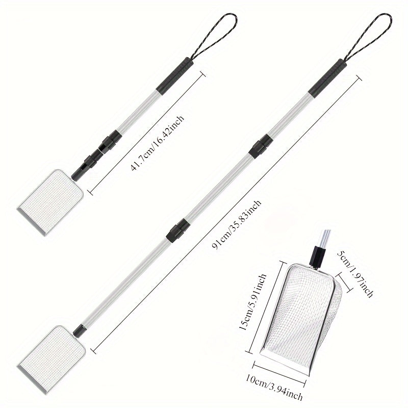 1/2pcs Stainless Steel Retractable Beach Sifter Scoop, Suitable for Treasure Hunting, Shell Collecting, Conch Collecting, Beach Combing, Can Also Be Used for Cleaning Cat Litter, A No-Bend Cat Litter Scoop