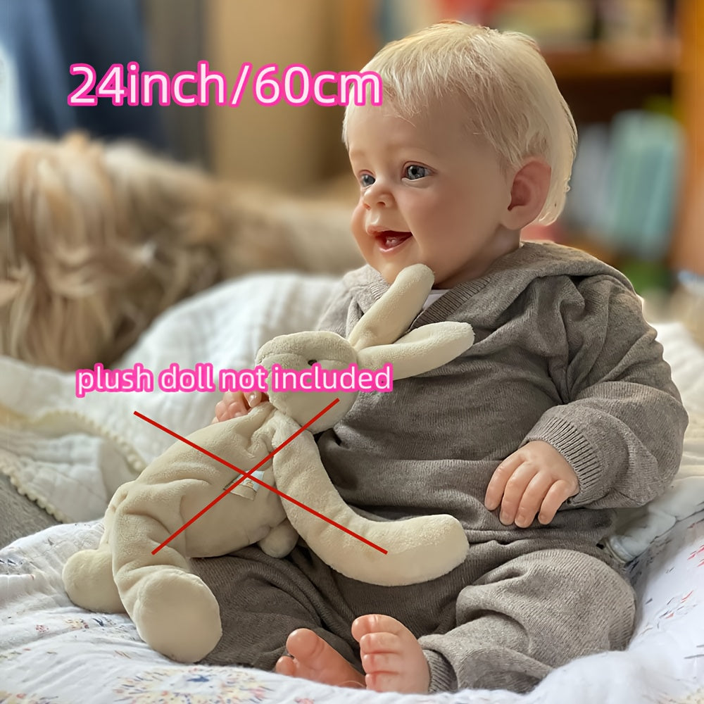 24In Reborn Doll, Lifelike Realistic Newborn Toys, Soft Body Lifelike Doll, Birthday Gift, Plush Toy Not Included Christmas Halloween Gift