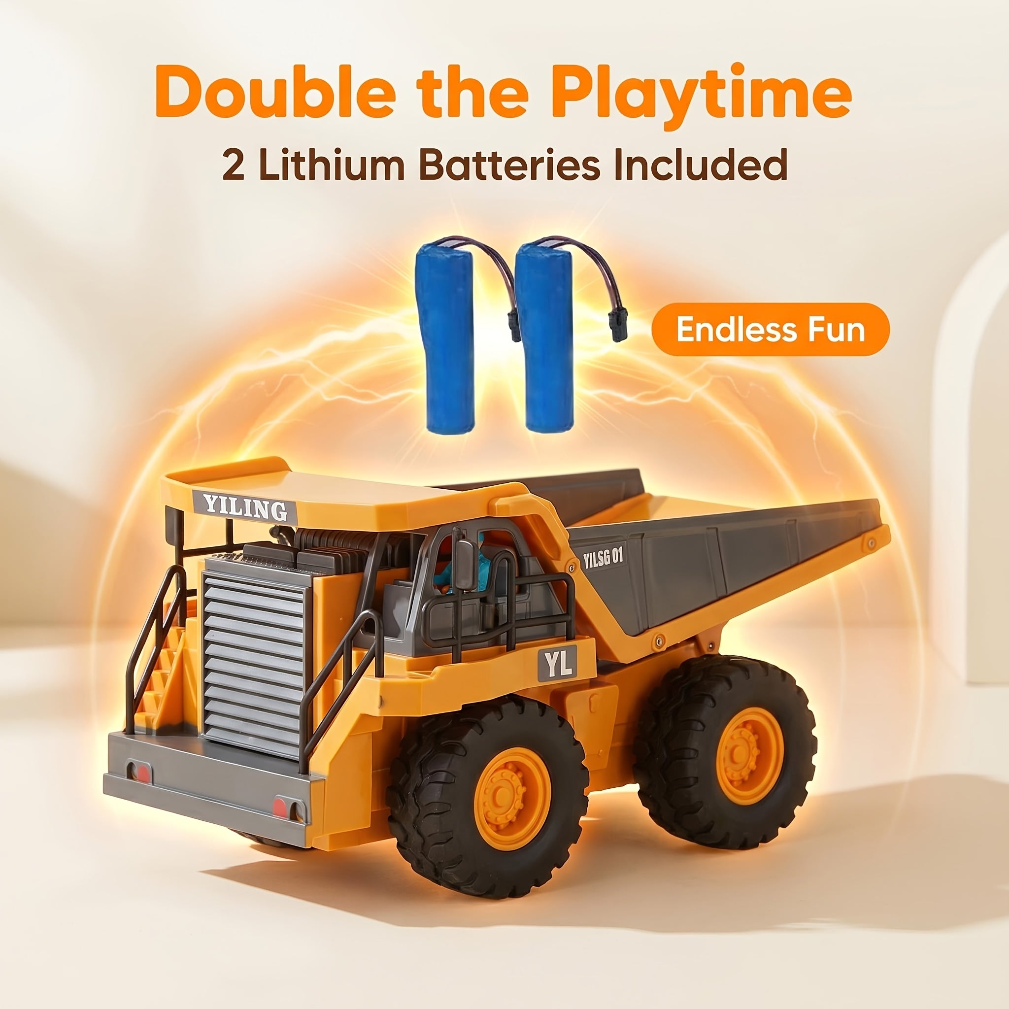 1:20 Scale 2. 4G 11CH RC Excavator, Dump Truck, Bulldozer & Loader 680° Rotation & Working Arm, Forward Backward Turning, Alloy Construction Toy for Indoor Outdoor Play, Perfect Gift for Children