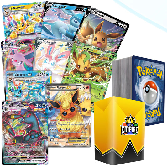 Prismatic Eeveelution Battle Bundle | 100+ Pokémon Cards | 1x Ultra Rare Eeveelution Guaranteed | Holos & Rares Included! | Perfect Gift for Kids & Collectors!