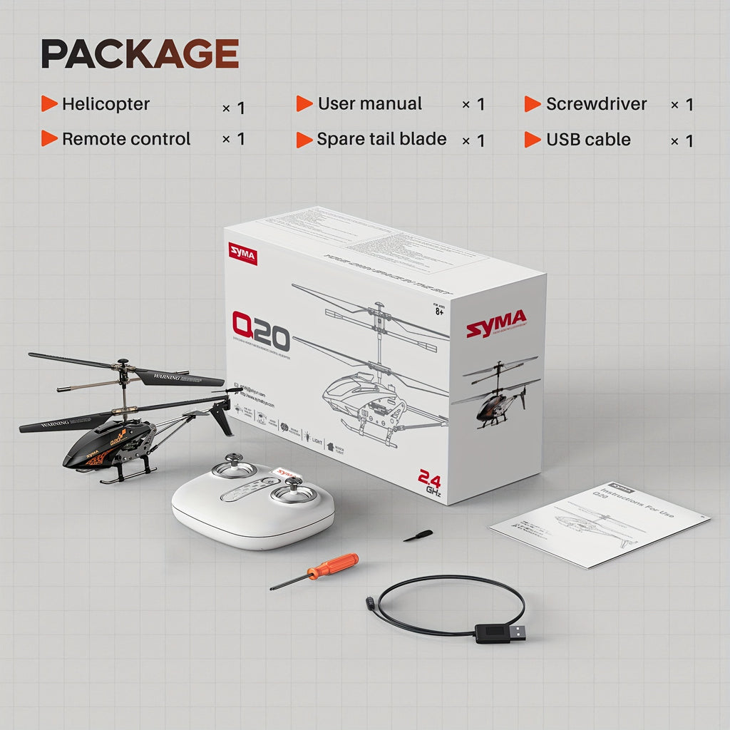 [Valentine's Day Gifts] SYMA Remote Controlled Helicopter Q20 RC Drone Aircraft with Altitude Hold, One Key Take Off/Landing, Indoor Flying UFO for Beginner, Kids Toys for Boys Girls 8 to 12 Years, Valentine's Day Gifts for Kids