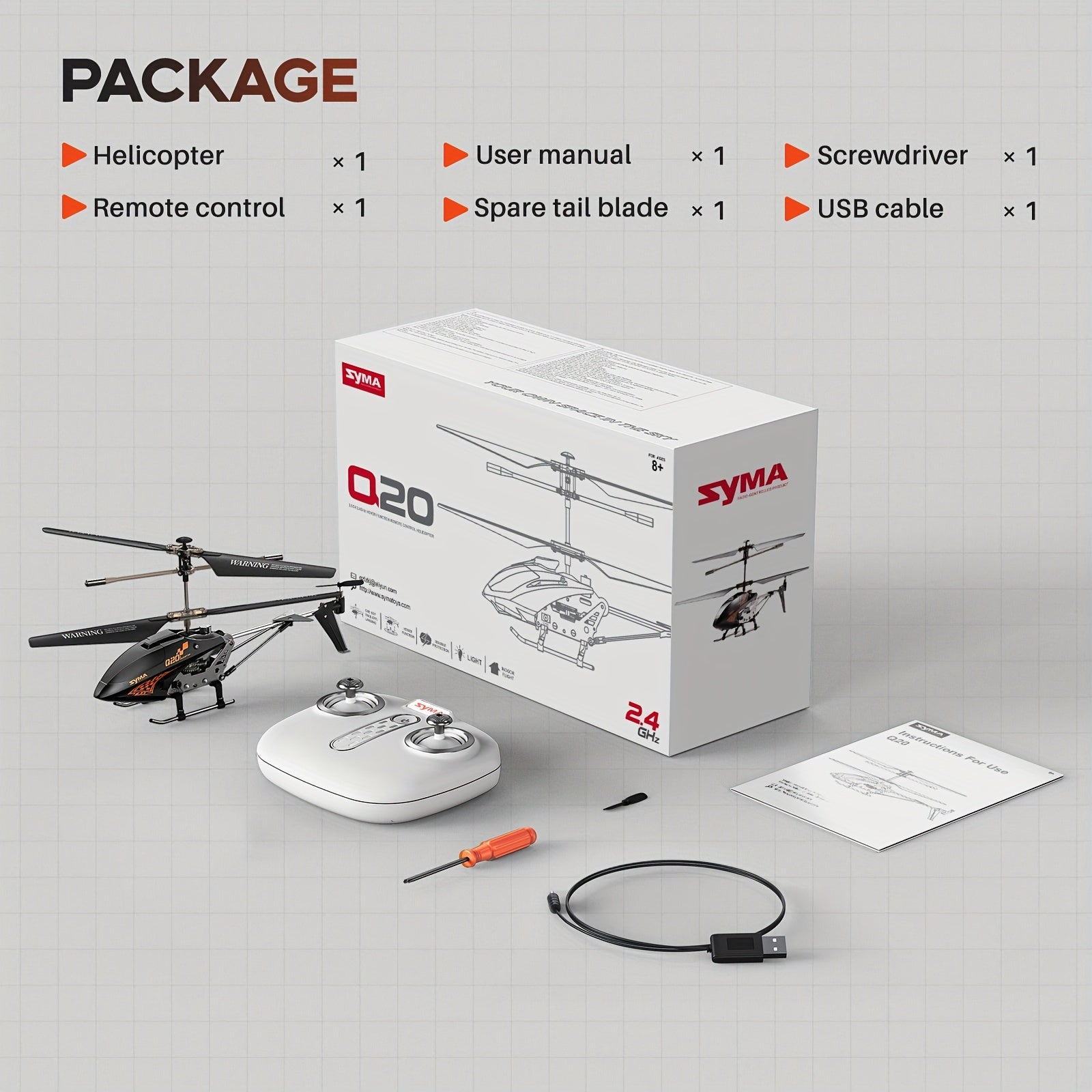 [Valentine's Day Gifts] SYMA Remote Controlled Helicopter Q20 RC Drone Aircraft with Altitude Hold, One Key Take Off/Landing, Indoor Flying UFO for Beginner, Kids Toys for Boys Girls 8 to 12 Years, Valentine's Day Gifts for Kids