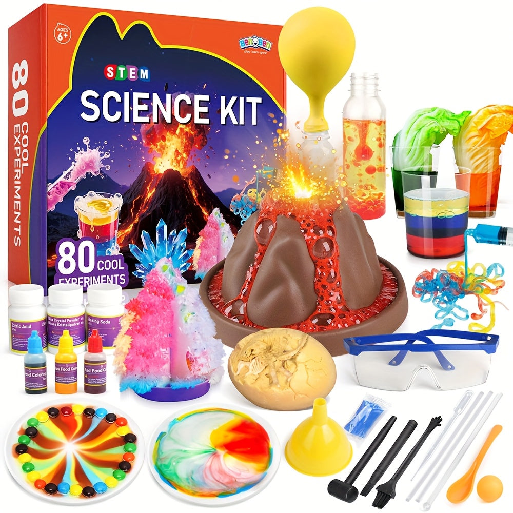 [Birthday Christmas Gifts] 60/80/105 Lab Experiments, Wonder Science Kit, Experiments Educational Toy for Kids, Growing Crystal, Explore Chemistry Reactions & STEM Lab Activities, Birthday Christmas Gifts for Boys And Girls Children Ages 6-12