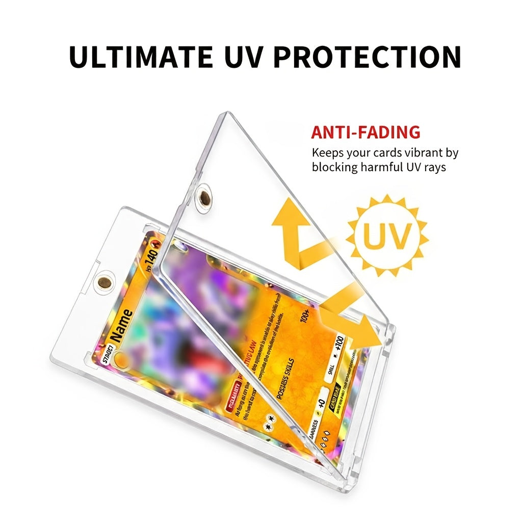 100/ 50/ 25pcs Slim Magnetic Card Holder, 35pt Single Touch, U-V Protectors Hard Plastic For Trading Cards, Magnet Case, Sports, Game, Football, Baseball