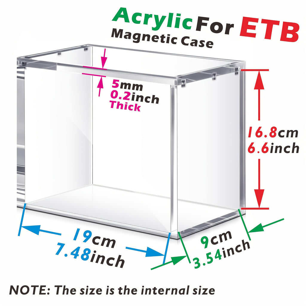 5mm Stackable Acrylic Display Case, ETB/Booster Protective Case, High-quality Protective Sleeve, Transparent Magnetic Closure Storage Box, Suitable for Toy Display, Card Storage, Collectible Cards, Collectibles, And Sports Memorabilia Design.