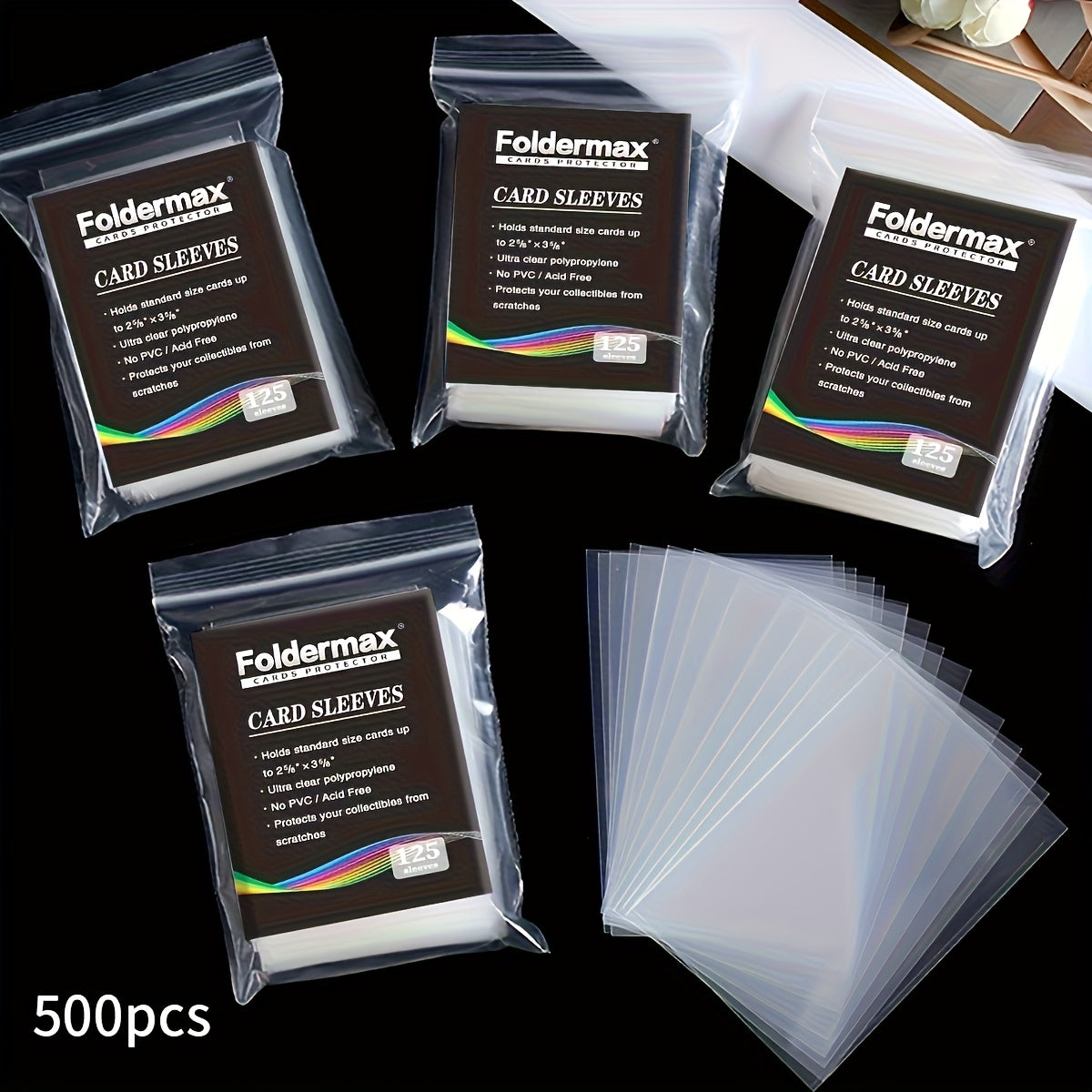 Foldermax 200/500/1000/2000/ 3000 Pack Penny Sleeves, Premium Card Sleeves, Soft Card Sleeves for Baseball, Game & Trading Cards, Ideal for Birthday Halloween& Christmas Gifts