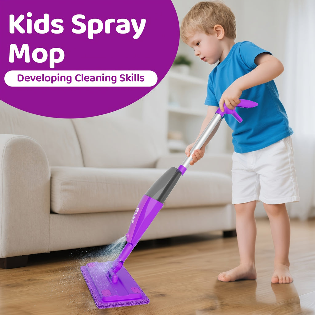 Mop Kids Toys With Water Sprayer, Pretend Play&Preschool Educational, STEM Clean, Housekeeping Kit Spray Mops For Floor Cleaning, Birthday Gifts 3 4 5 6 7 8 Year Old Boys Girls