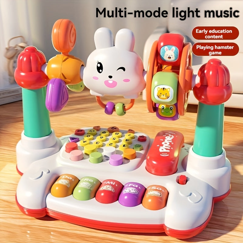 JOVOW, Toys, Multifunctional Rabbit Phone, Educational Storytelling Machine, Piano Music Light Toy, Multiple Modes to Switch, Sensory Toy for Kids, Easter Halloween Birthday Gifts, Christmas Gift