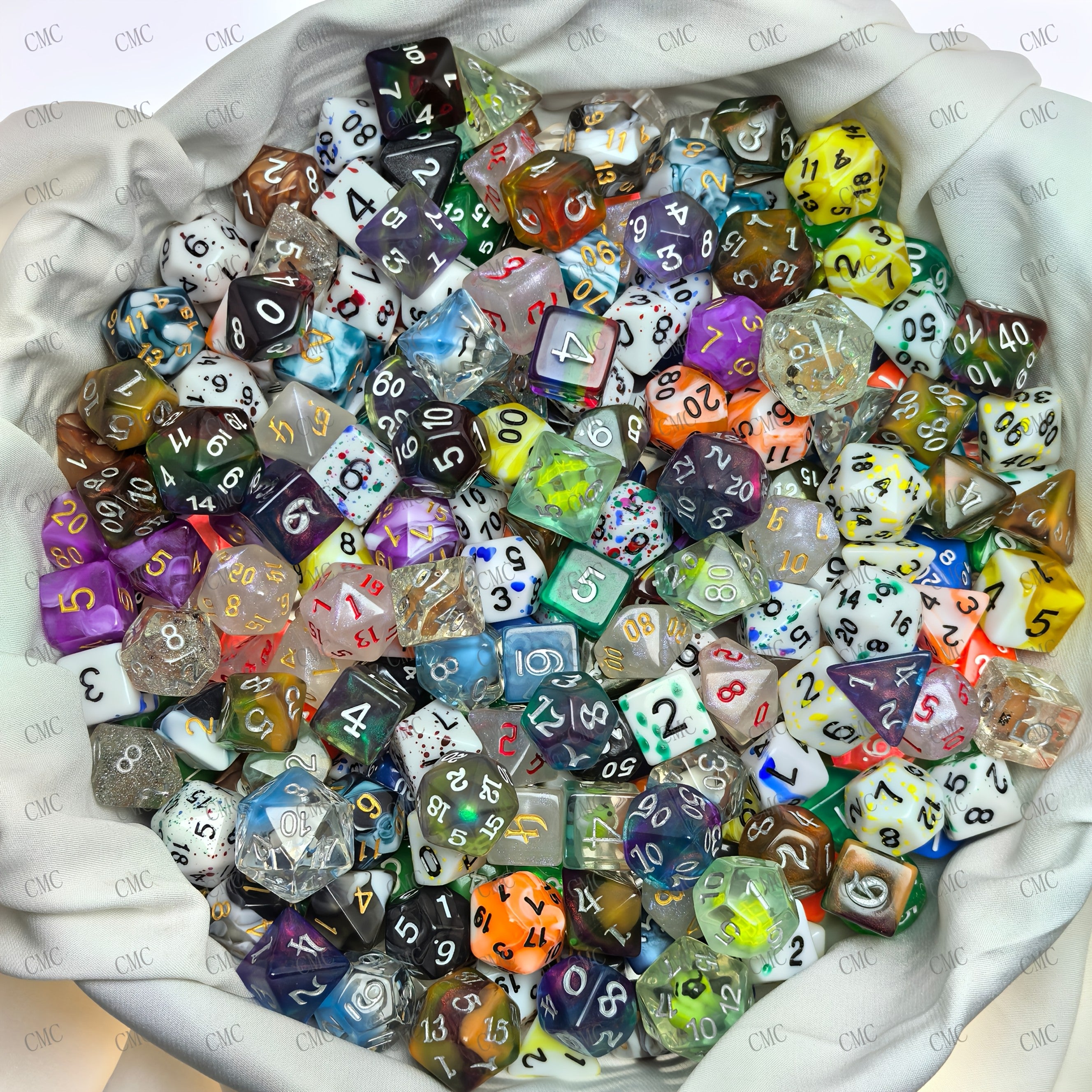 2.2 LB Dice (About 135pcs) Dnd Bulk Polyhedral Dice D4-D20 Random Mixed Styles Random Polyhedral Dice Set for D&D Dungeons And Dragons Pathfinder RPG DND