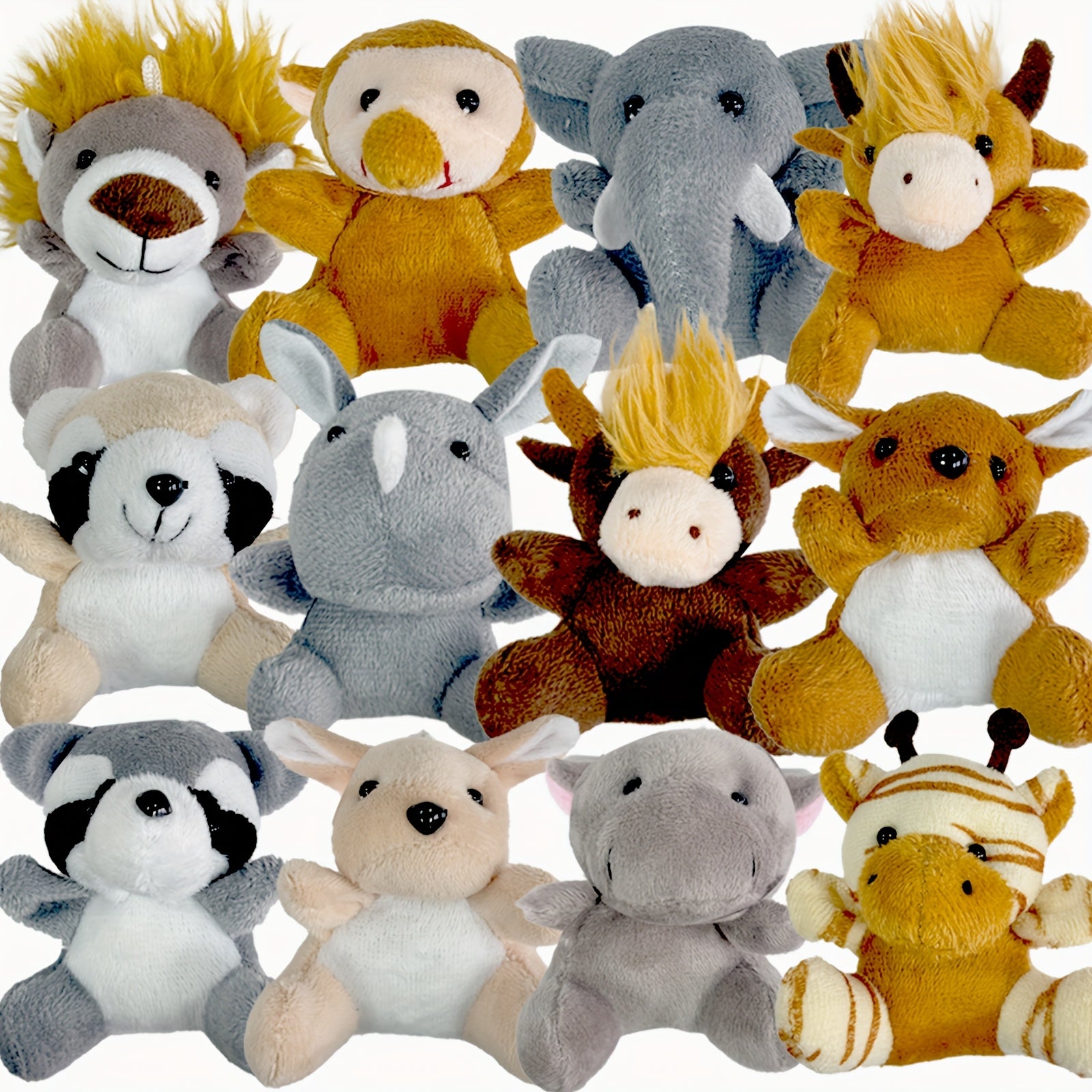 24/12pcs Small Stuffed Animals Bulk, Mini Forest Animal Plush Toys, Cute Plush Animals, Suitable for Animal Theme Party.Treasure Box Toys for Classroom, Party Favors for Kids.