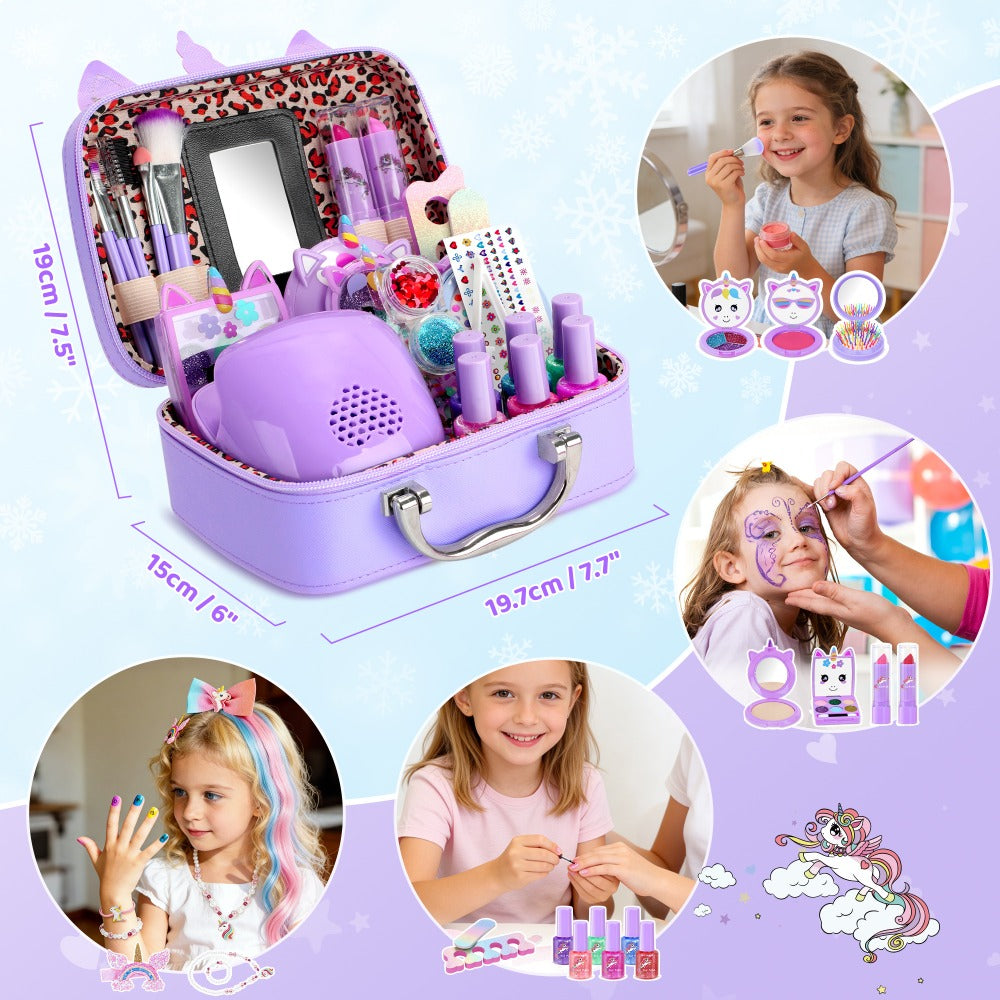 Children's Makeup Sets, Washable, Sets, Nail Art Sets, Princess Toys And Birthday Gifts, Suitable for Girls Aged 3 And Up, Are The Perfect Choice for Valentine's Day, Christmas And Back-to-school Gifts.