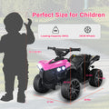 6V Kids Ride on Toy, 4-Wheeler Quad ATV Play Car W/1.86MPH Max Speed, Treaded Tires, Rubber Handles, Headlights, Pedal Accelerator (Pink)- Halloween Christmas Birthday Gift for Boys&Girls