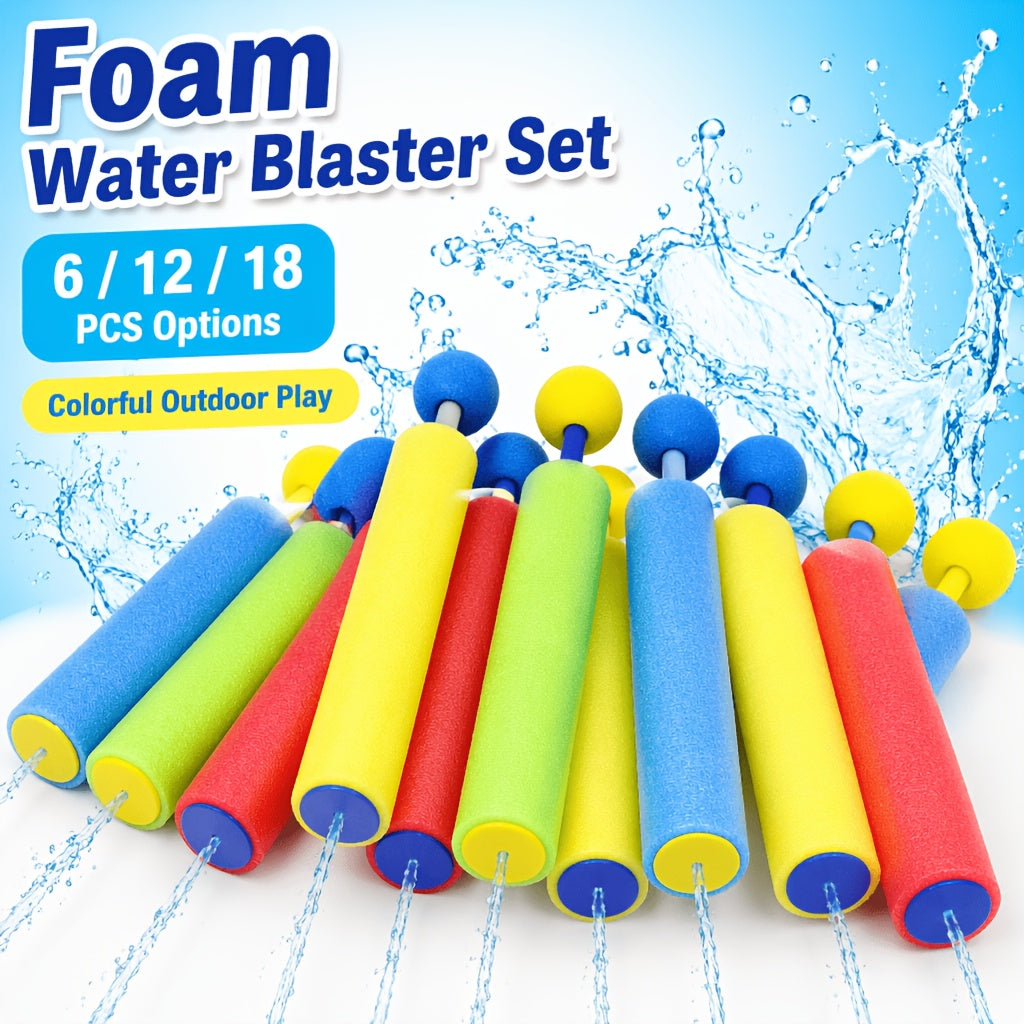 Water Gun, 6/12/18 Pack Water Soaker Blaster Guns, Colorful Foam Shaft Squirt Guns for Swimming Pool, Beach, Summer Party, Outdoor Water Activities, Summer Water Fighting Toys
