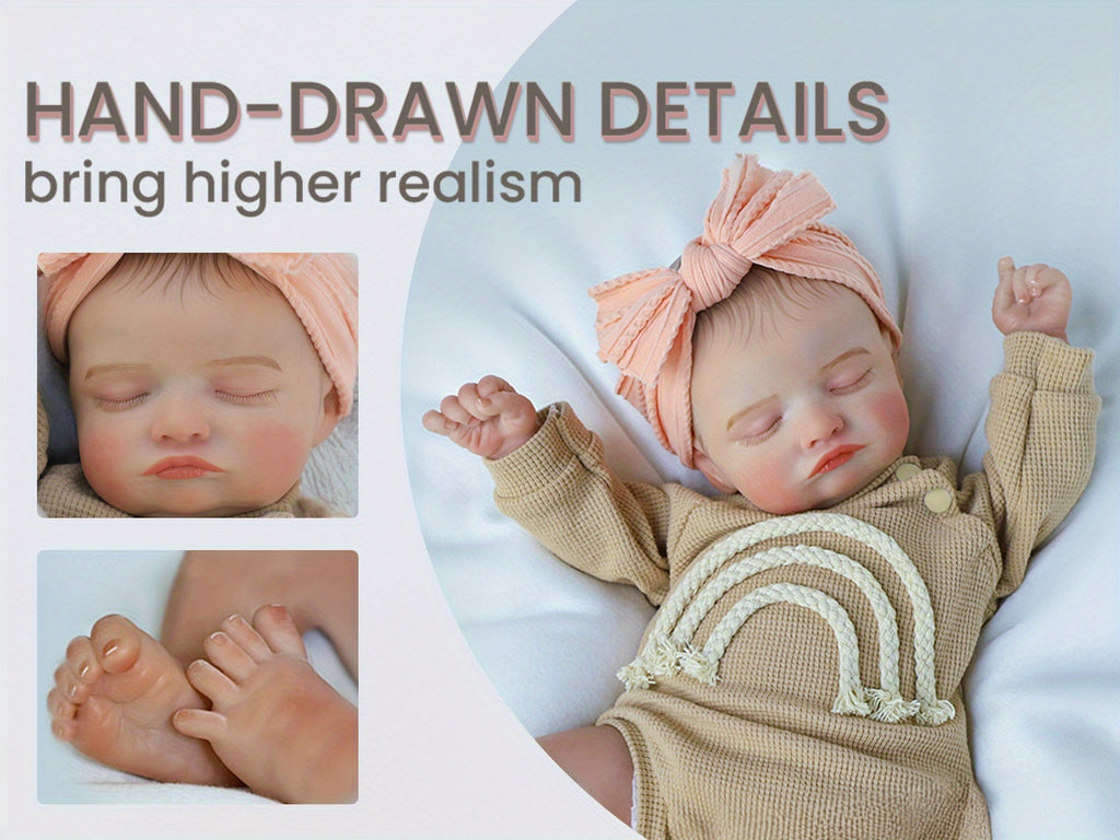 [Soft | Realistic] 20-Inch Soft & Realistic Lifelike Reborn Youngsters Girl Doll | Feeding Set, Realistic Sleeping Pose - Perfect for Youngsters 3+ | Safe & Cuddly Companion