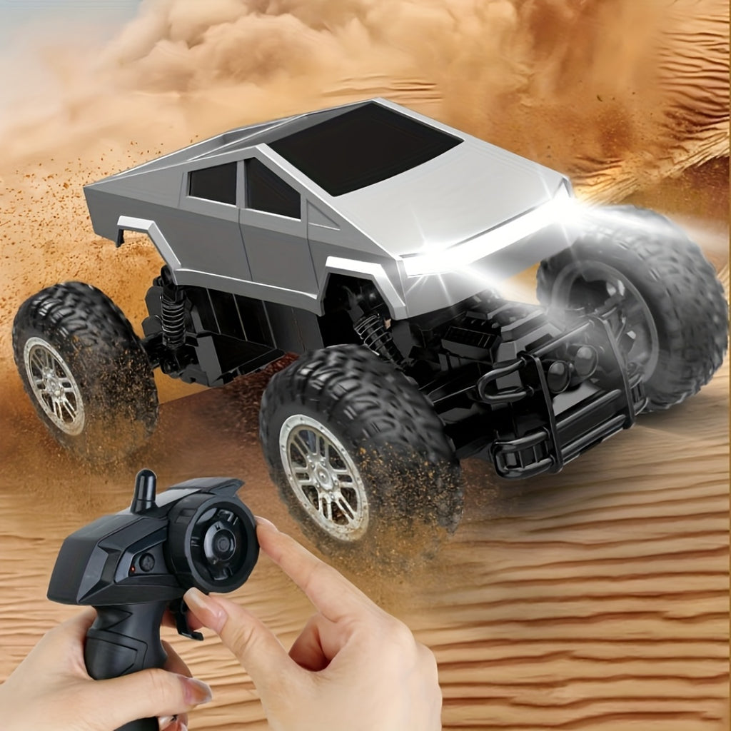 1:16 Ratio 2.4GHz Car, Four-wheel Drive Large-wheel Off-road Pickup, All-terrain Monster Truck, with LED Lights, 45 Degrees Climb, Children's Toy Car - Gift for Boys