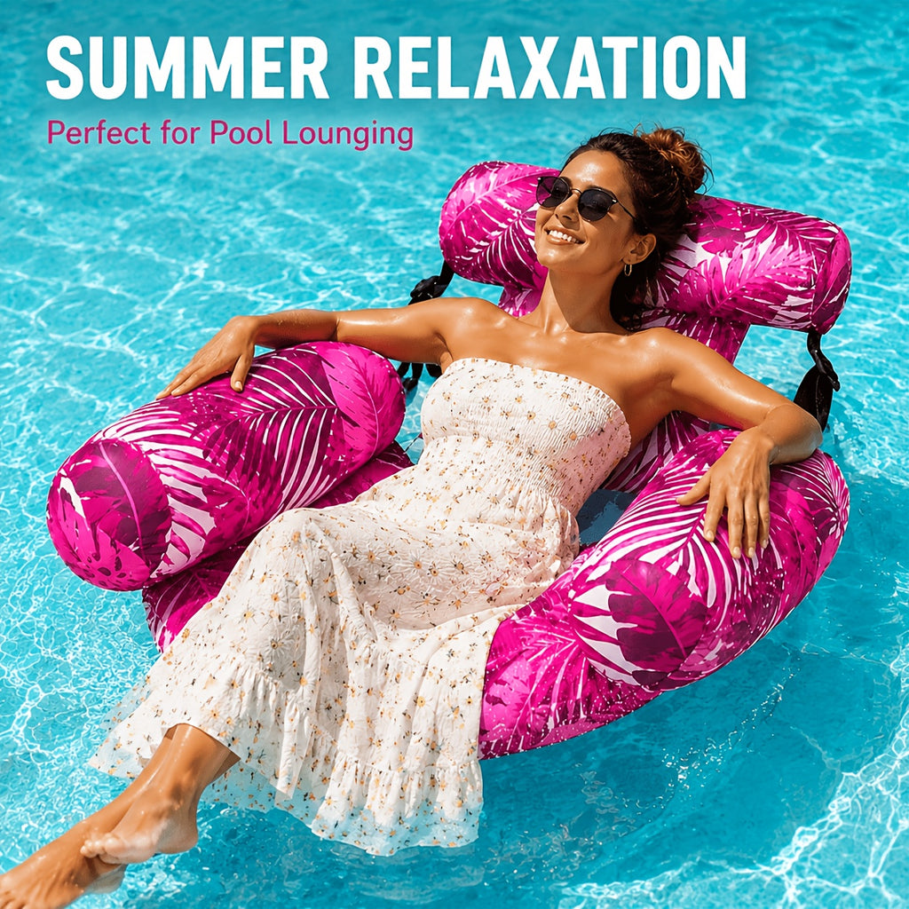 Inflatable Pool Float for Adults - Heavy-duty Inflatable Lounger and Pool Float in Pink and Blue, Suitable for Pools, Lakes, Beaches, Backyard Parties, and Other Venues, for Ultimate Water Fun