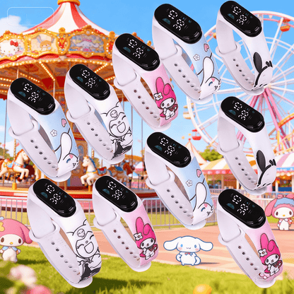 10pcs Sanrio Cartoon Anime Kawaii Kuromi Melody Electronic Sports Watch, Party Party Party Gift, Children's Gift, Festival Gift, Birthday Gift Suitable for Teachers, Prize Exchange Gift, 4 Color Mix and Match
