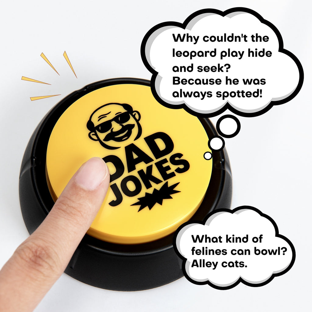 Funny for dad Joke Button, Father'S Day Gift, Gag Gift for Men, A Push of Button for Hilarious Jokes, White Elephant Gift for Dad, Christmas Stocking Stuffer, Birthday Gift from Daughter, Prank Toys for Age 14+