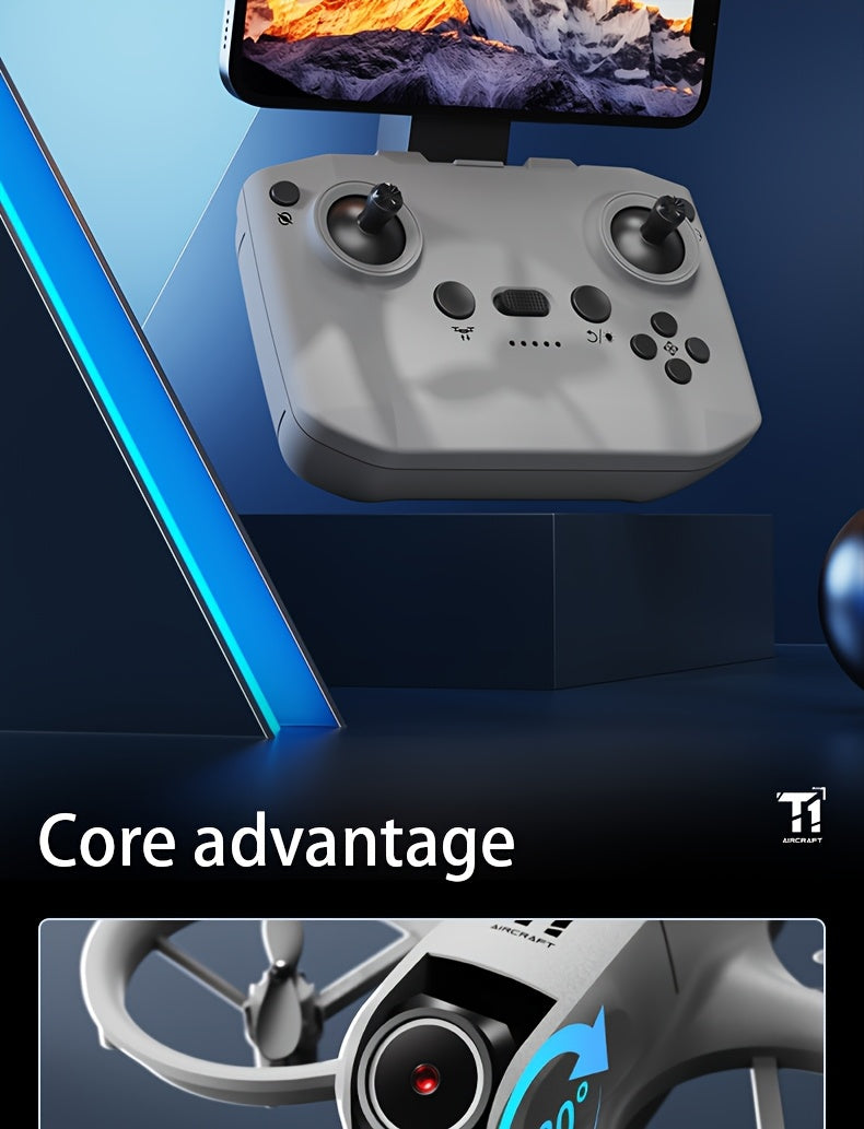 [4K, 180° Rotation] Mini 4K FPV Dual Camera Drone, 180° Camera Rotation, Dual Batteries, Optical Flow Positioning, 360° Flip, Roscope, One-Key Takeoff/Landing, Anti-Shake And Anti-Collision Design, Suitable for Beginners Remote Control Toy, Boys And Girls