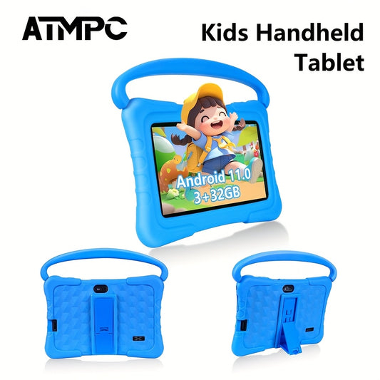 ATMPC 7 Inch Kids Handheld Tablet PC, Android 11 Tablet, 3GB RAM+32GB ROM, WIFI,DualCameras, Parental Controls App, Educational Games, Children's Mini Game, LearningMachine, Learning Tablet, New Year's Gift, Children's Enlightenment Tools