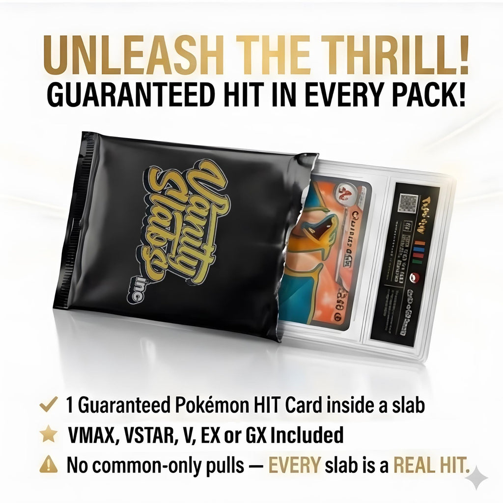 Pokémon Random Slab | Ultra or Double Rare Card in Slab | EX, V, VMAX, VSTAR | Includes 10 BONUS Holo Cards | Perfect Gift for Kids & Collectors